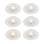 GoodHome Hodgkin Matt White Fixed LED Fire-rated Neutral white Downlight IP65, Pack of 6