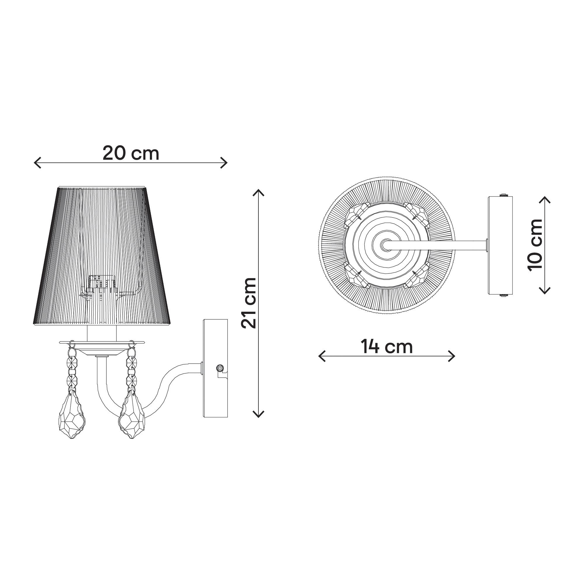 GoodHome Hovland Grey & white Chrome effect Wall light