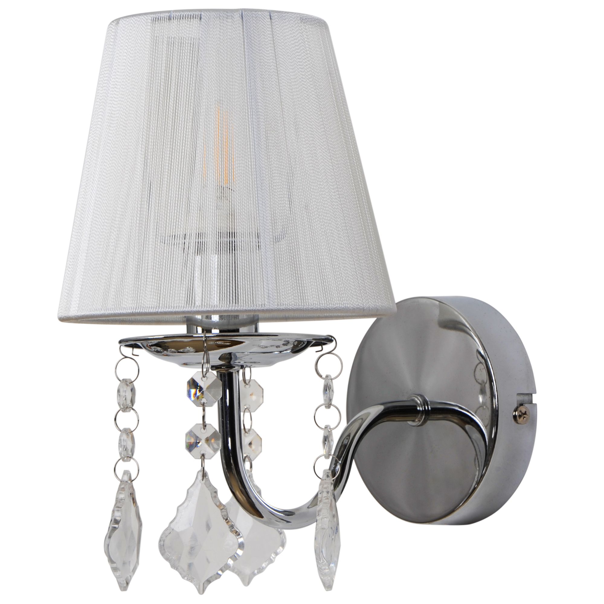 GoodHome Hovland Grey & white Chrome effect Wall light