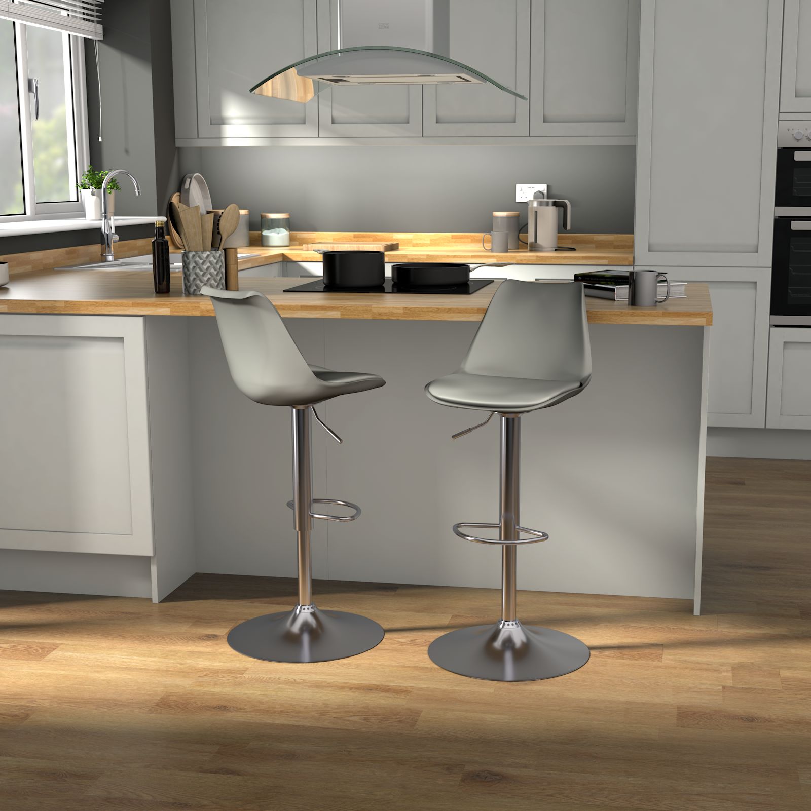 Light grey deals kitchen bar stools