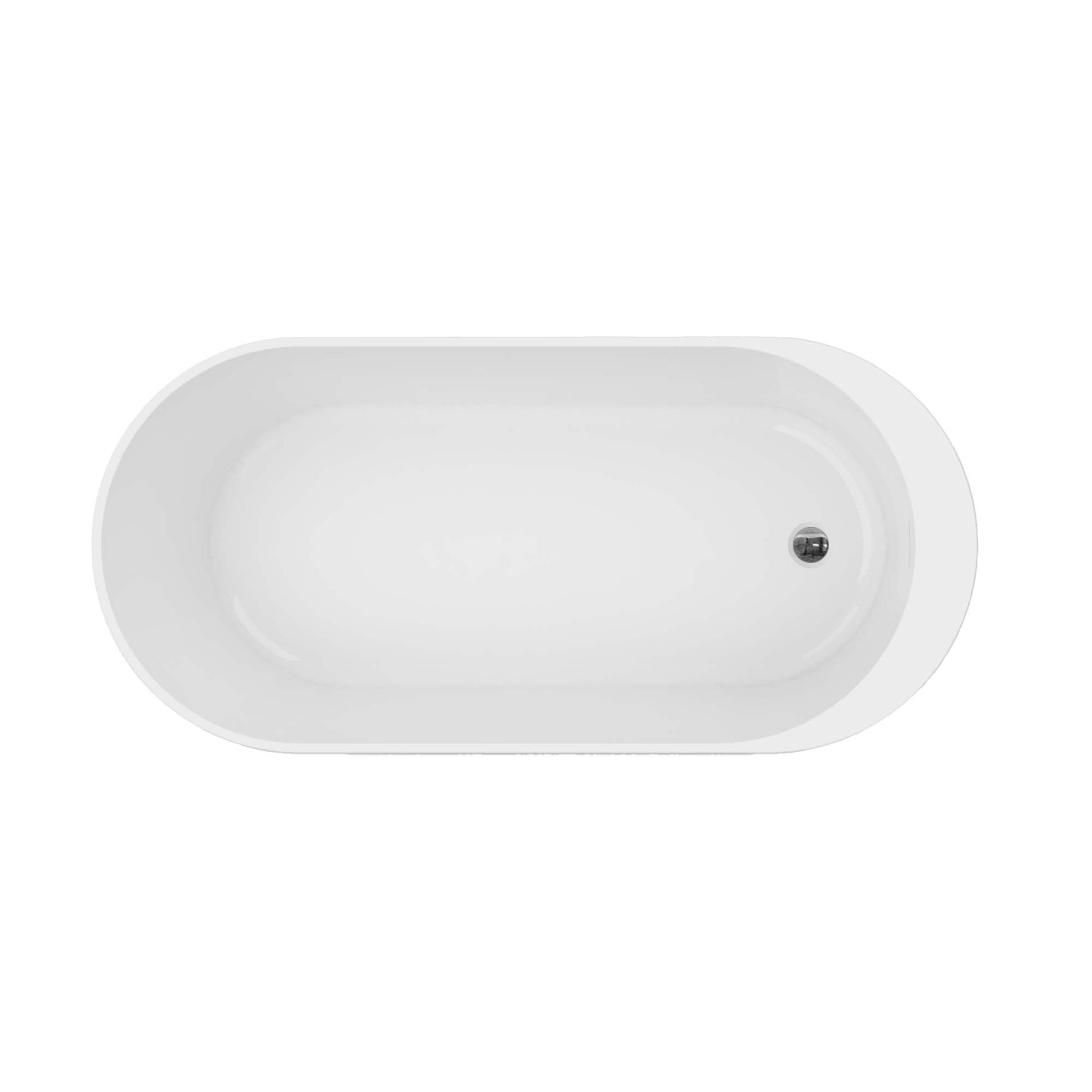 GoodHome Huron Matt Grey Acrylic Freestanding Oval Single ended Bath (L)1700mm (W)800mm