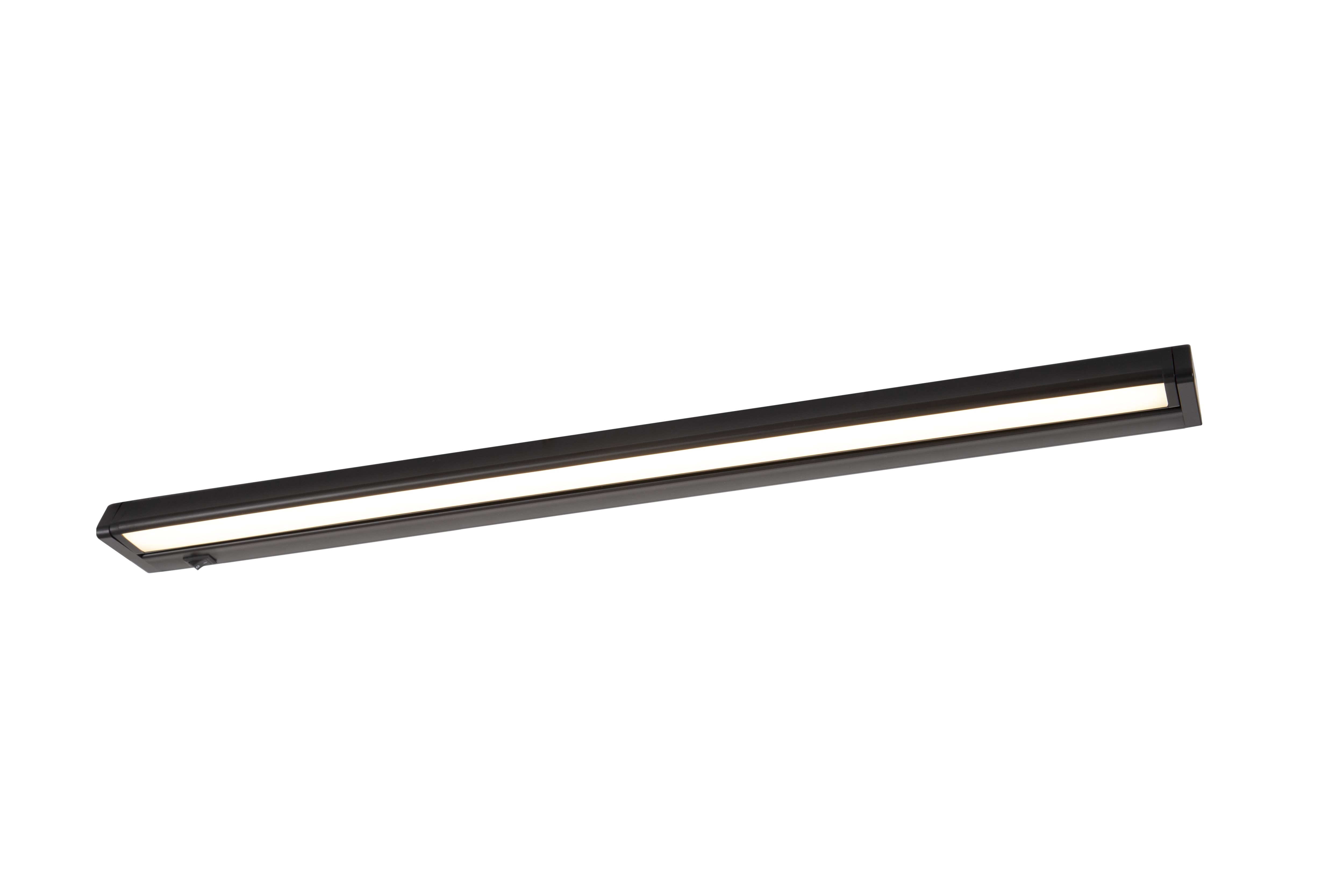 GoodHome Idonie Black Mains-powered LED Warm white & neutral white Under cabinet light IP20 (L)559mm (W)30mm