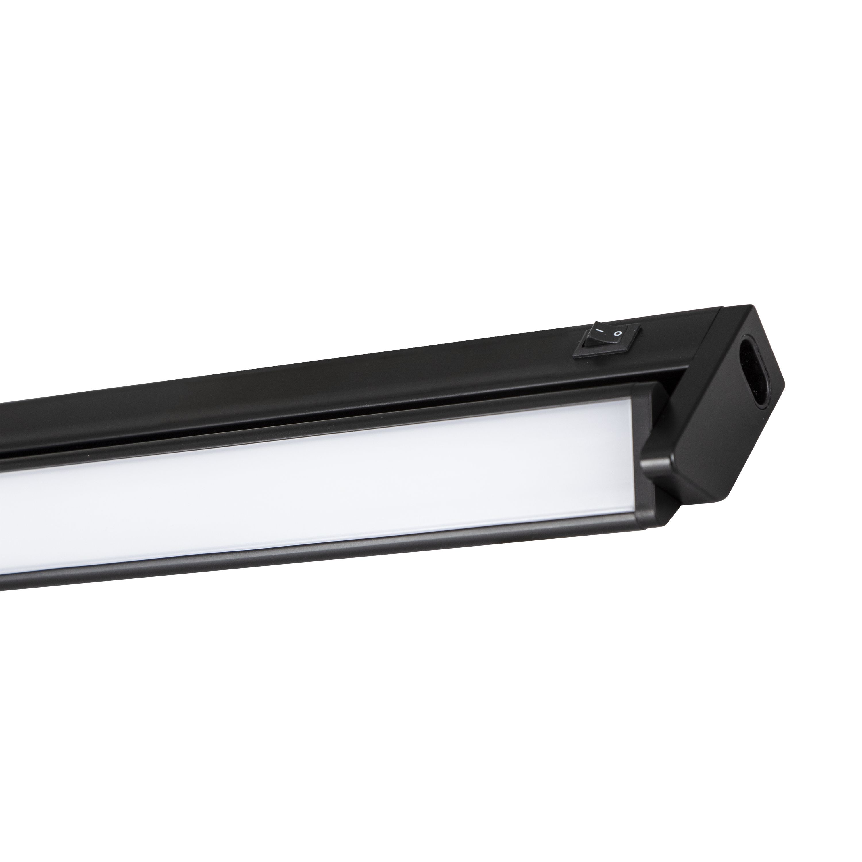 GoodHome Idonie Black Mains-powered LED Warm white & neutral white Under cabinet light IP20 (L)559mm (W)30mm