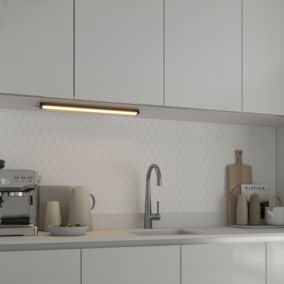 GoodHome Idonie Black Mains-powered (plug-in) LED Warm white & neutral white Under cabinet light IP20 (L)559mm (W)30mm