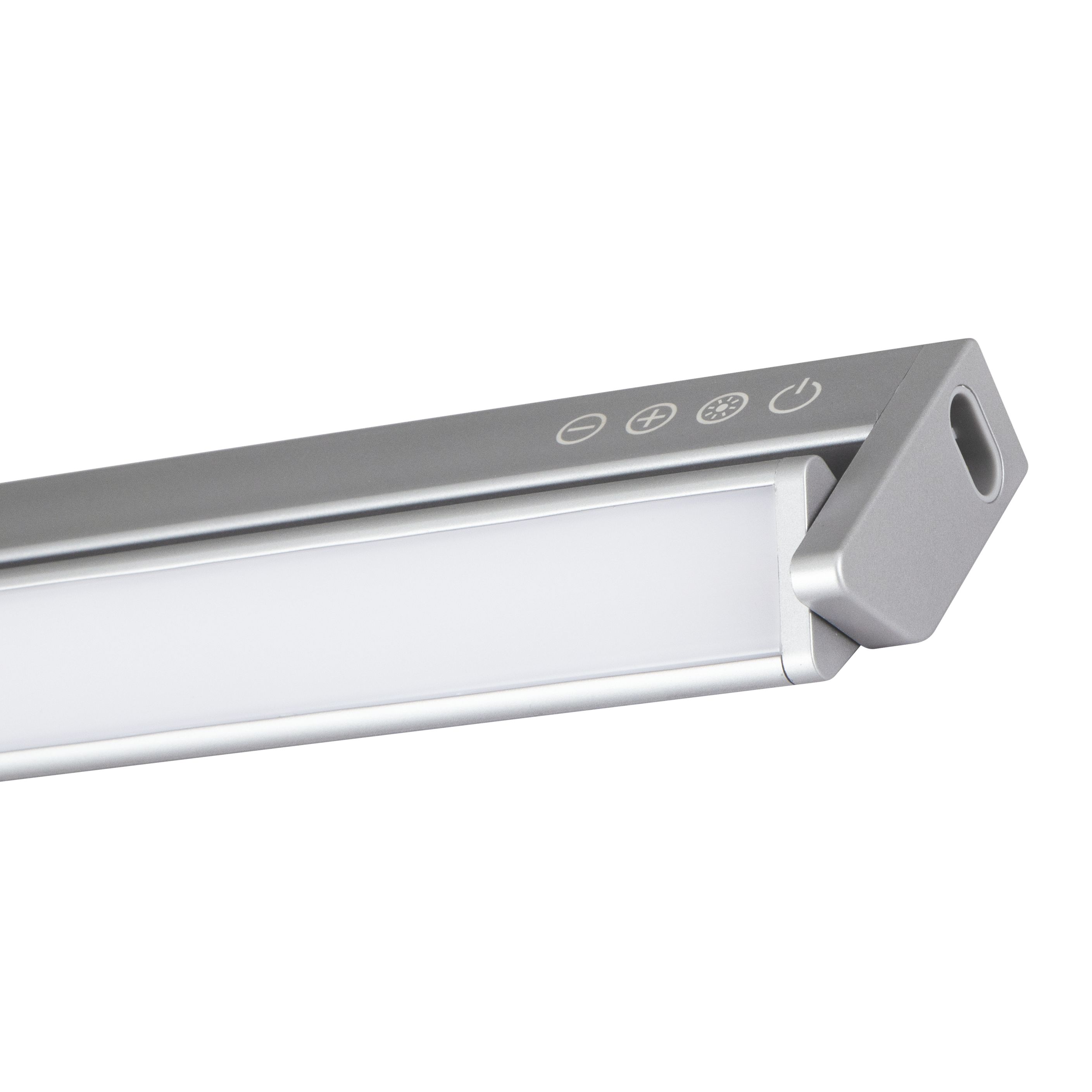 GoodHome Idonie Silver effect Mains-powered LED Warm white & neutral white Under cabinet light IP20 (L)559mm (W)25mm