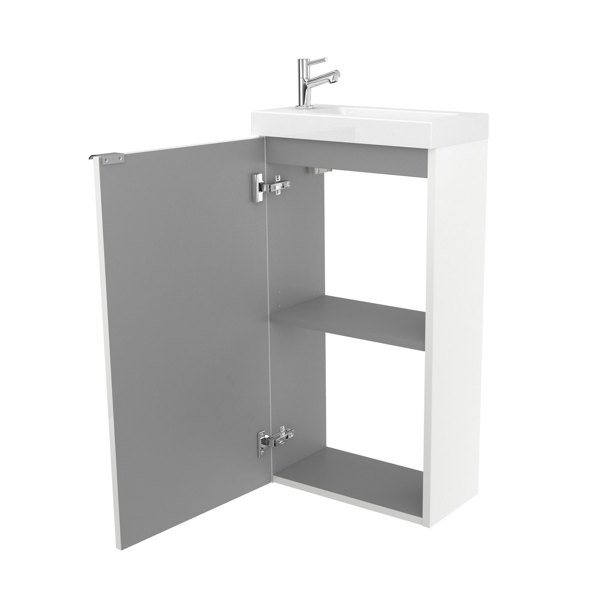 GoodHome Imandra & Beni Gloss White Freestanding Vanity unit & basin set (H)790mm