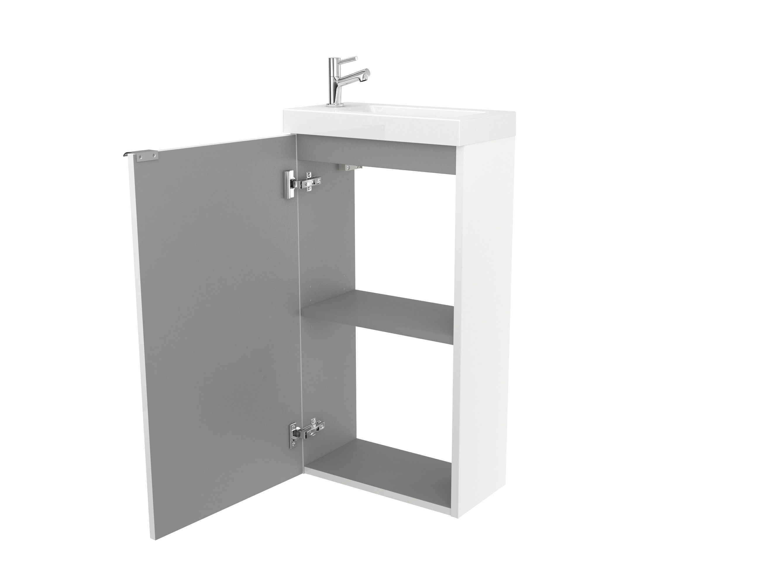GoodHome Imandra & Beni Gloss White Freestanding Vanity unit & basin set (H)790mm