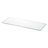 GoodHome Imandra Clear Glass Wall-mounted Bathroom Shelf (D)11cm (H)0.5cm (L)35.8cm
