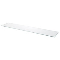 GoodHome Imandra Clear Glass Wall-mounted Bathroom Shelf (D)11cm (H)0.5cm (L)65.8cm