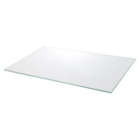 GoodHome Imandra Clear Glass Wall-mounted Bathroom Shelf (D)32cm (H)0.5cm (L)55.8cm