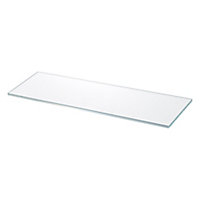 GoodHome Imandra Clear Glass Wall-mounted Bathroom Shelf, (L)275mm (D)110mm