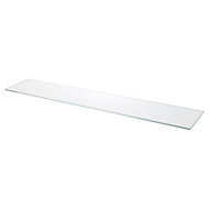GoodHome Imandra Clear Tempered glass Shelf, (L)758mm