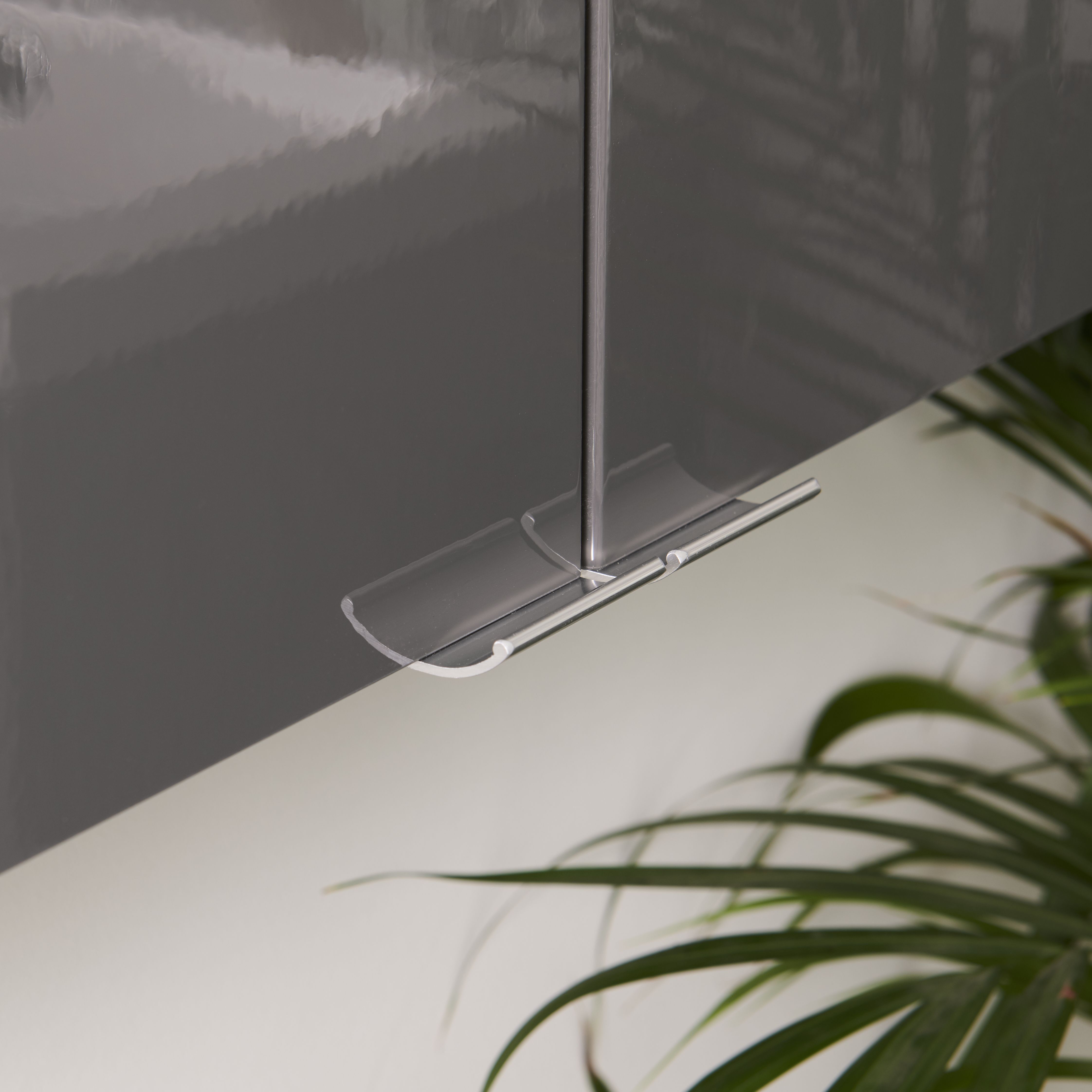 GoodHome Imandra Deep Gloss Anthracite Double Bathroom Wall cabinet (H)90cm (W)6cm