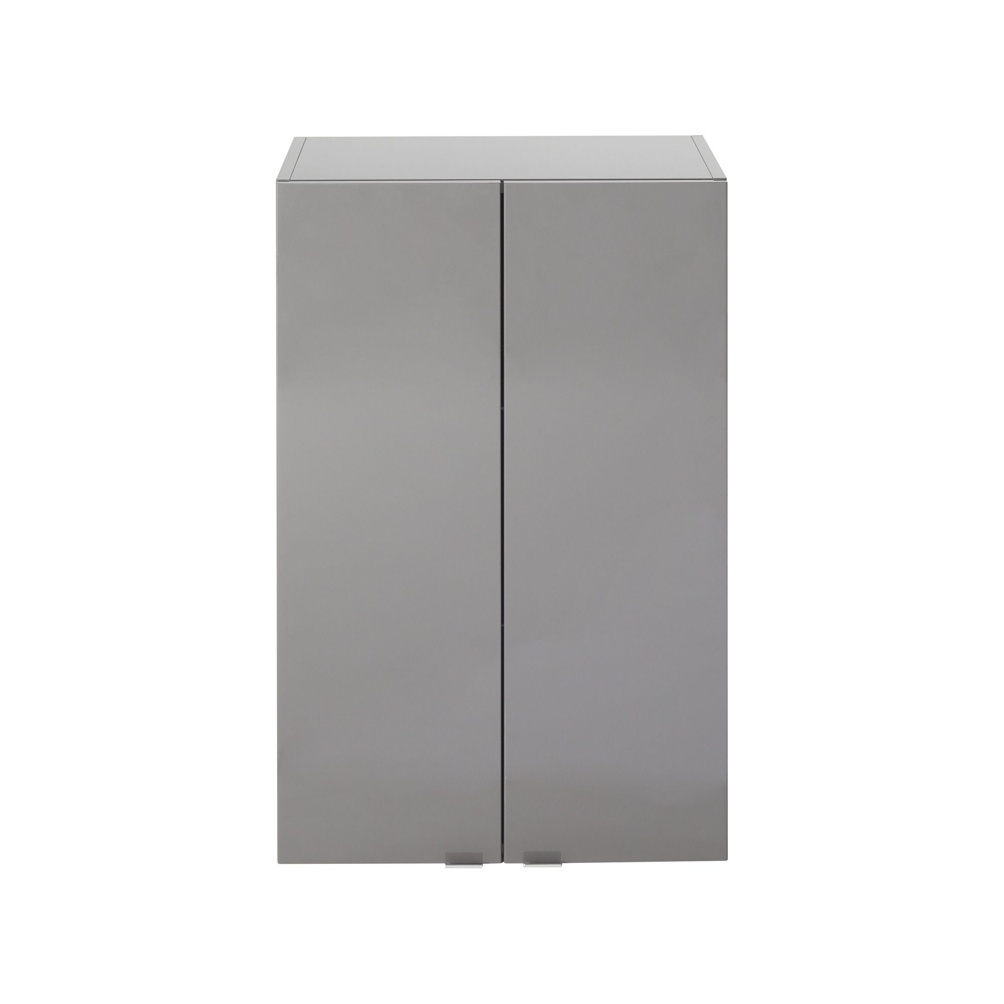 GoodHome Imandra Deep Gloss Anthracite Double Bathroom Wall cabinet (H)90cm (W)6cm