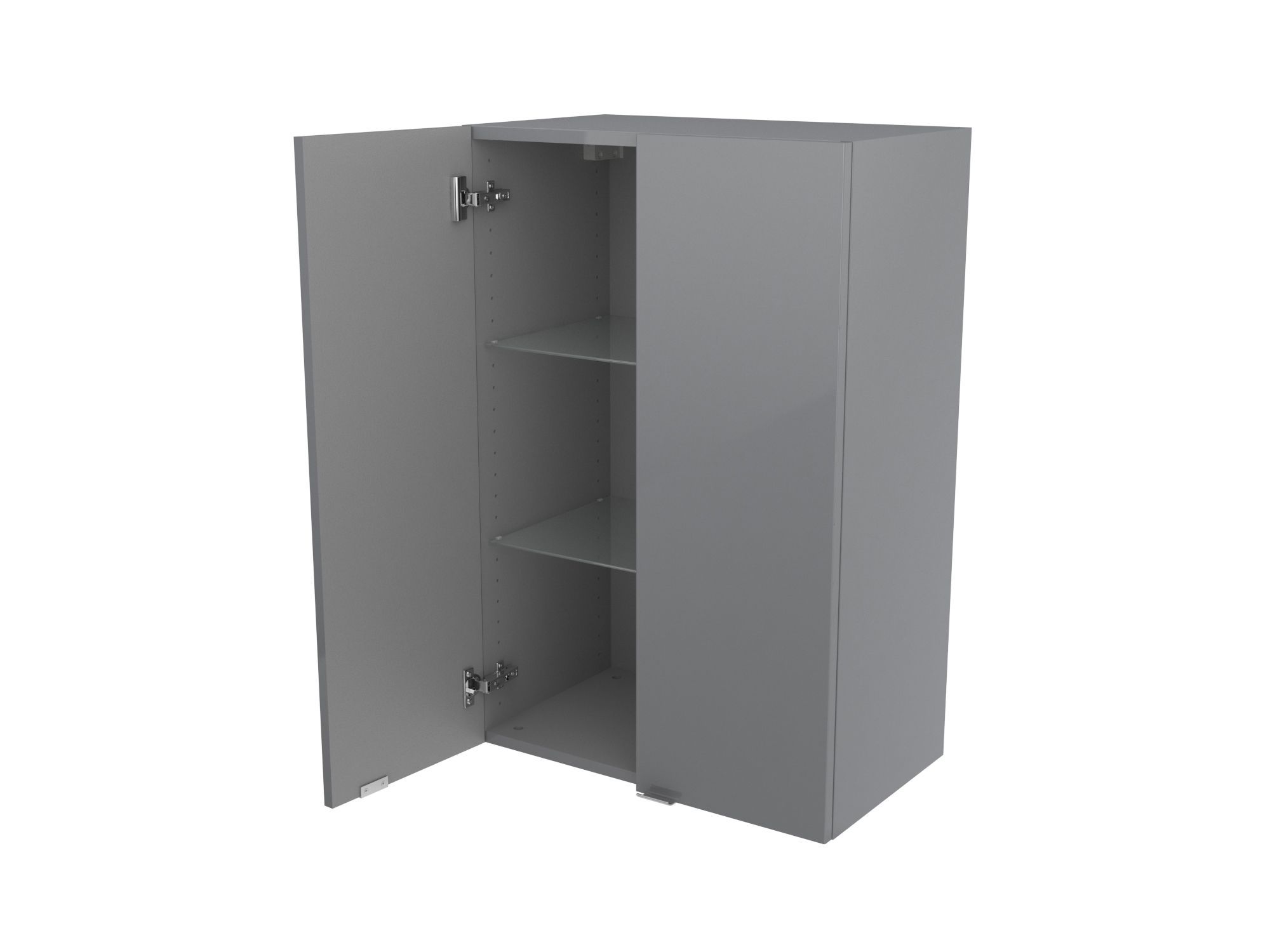 GoodHome Imandra Deep Gloss Grey Double Bathroom Wall cabinet (H)90cm (W)60cm