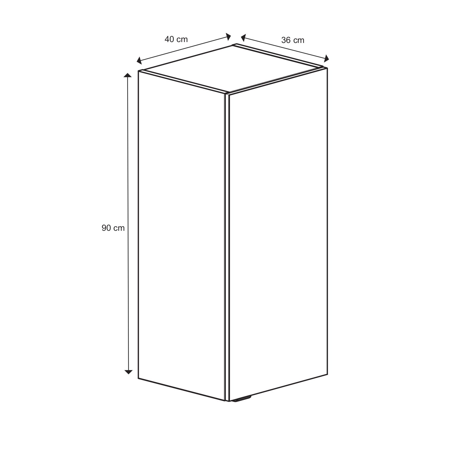 GoodHome Imandra Deep Gloss Grey Single Bathroom Wall cabinet (H)90cm (W)40cm