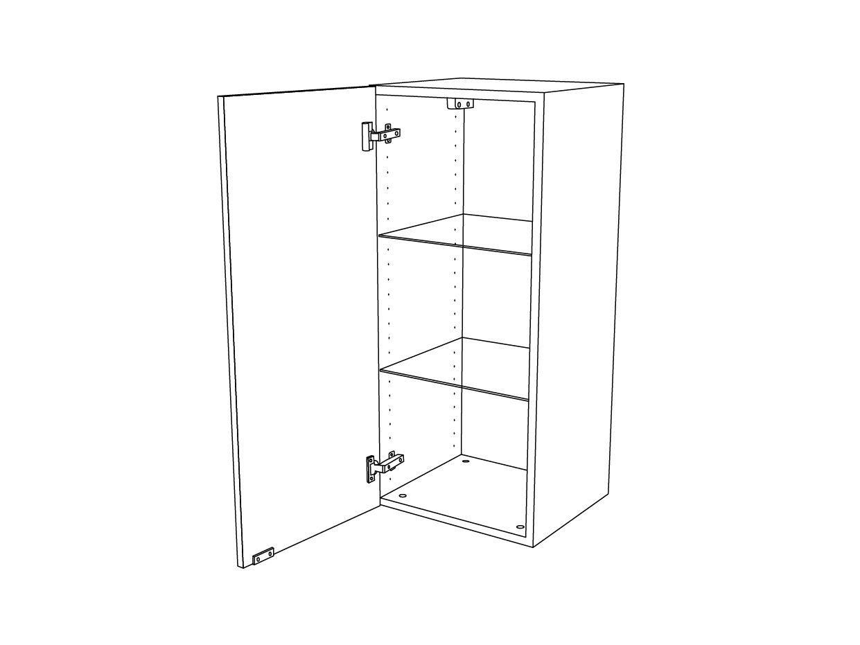 GoodHome Imandra Deep Gloss Grey Single Bathroom Wall cabinet (H)90cm (W)40cm