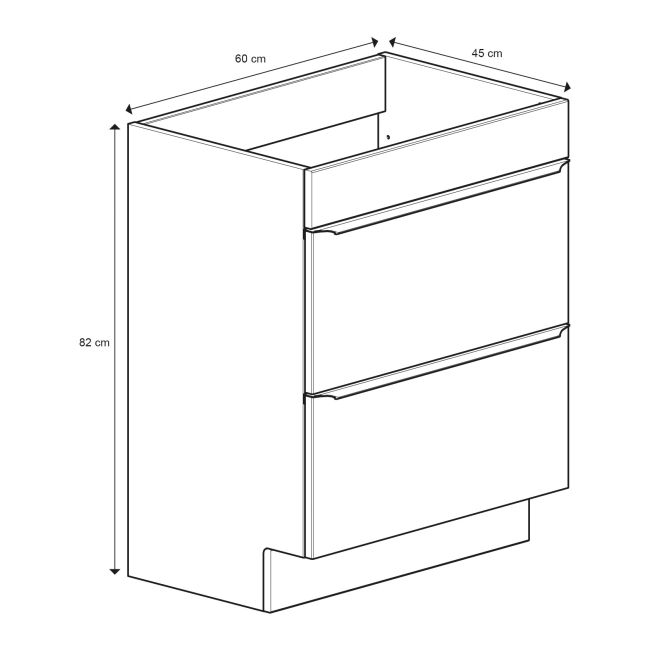 GoodHome Imandra Gloss Anthracite Bathroom Cabinet (H)82cm (W)60cm