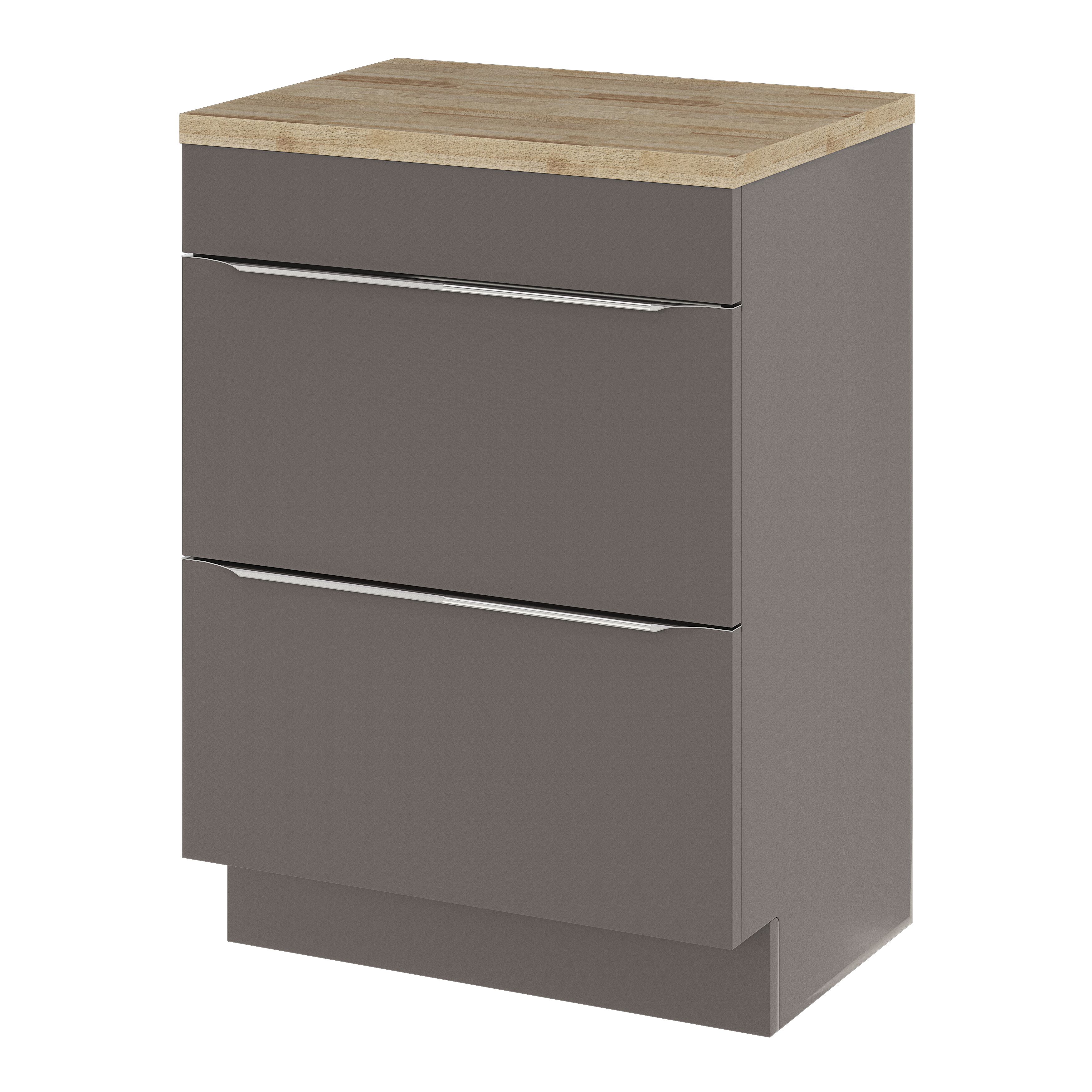 GoodHome Imandra Gloss Anthracite Bathroom Cabinet (H)82cm (W)60cm