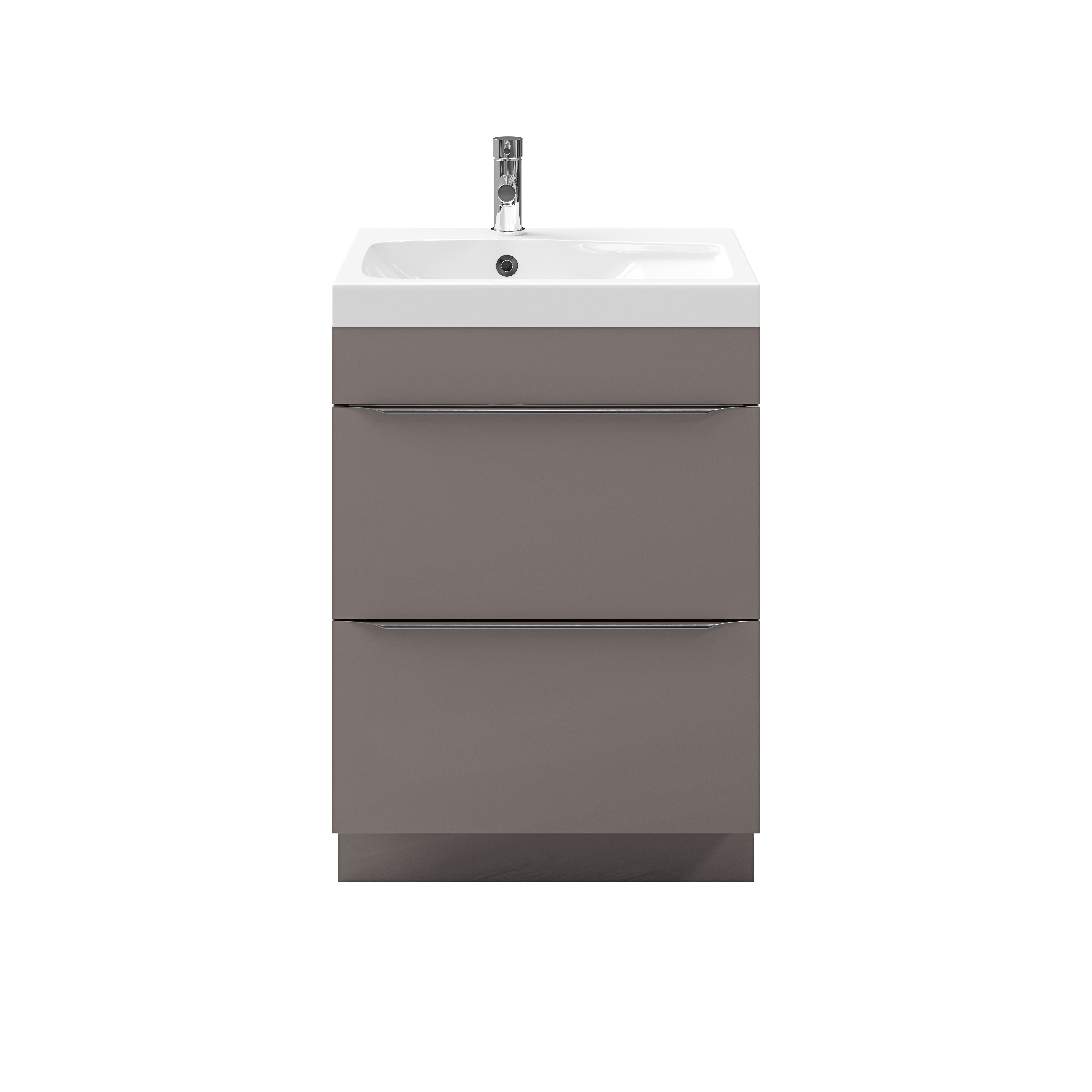 GoodHome Imandra Gloss Anthracite Bathroom Cabinet (H)82cm (W)60cm