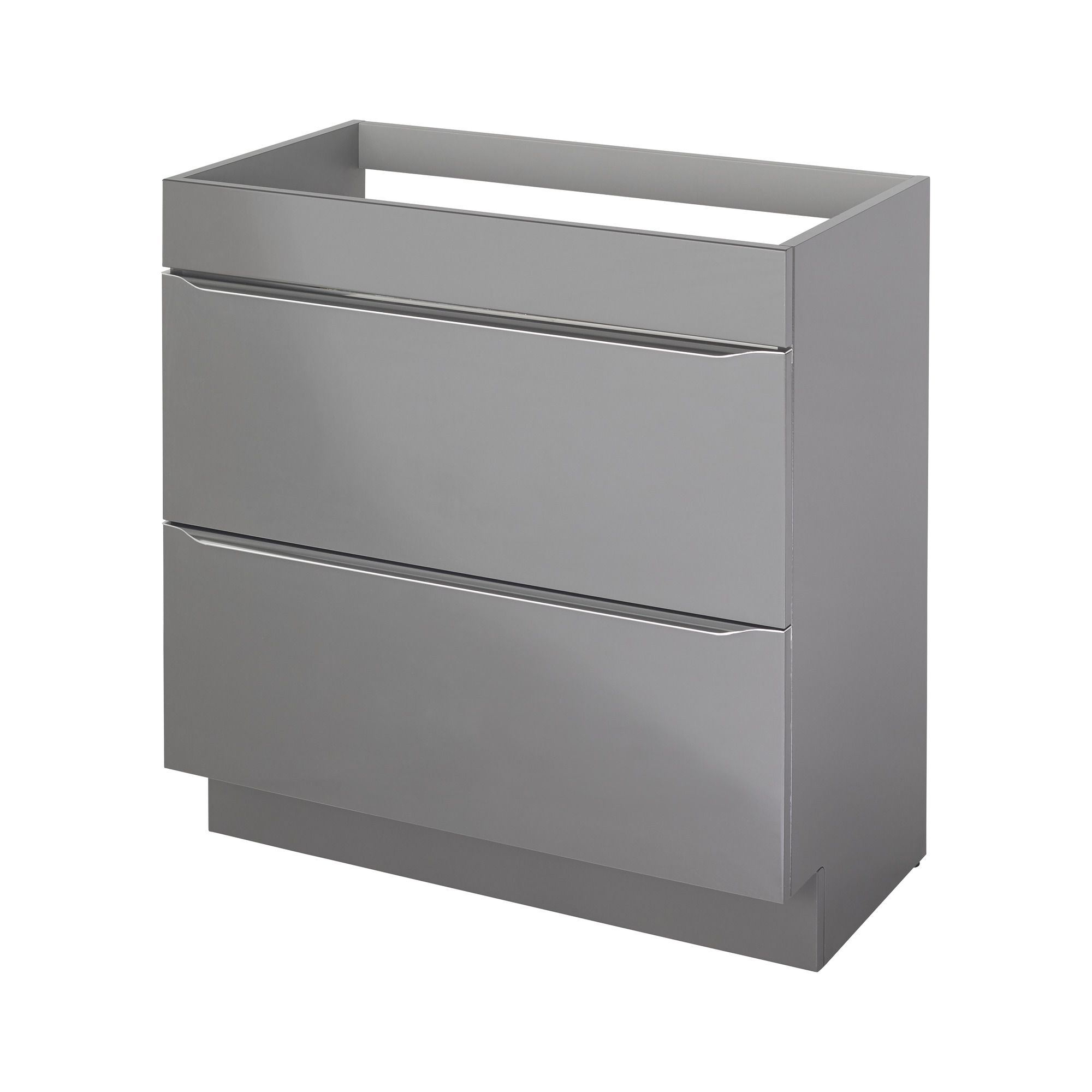 GoodHome Imandra Gloss Anthracite Bathroom Cabinet (H)82cm (W)80cm