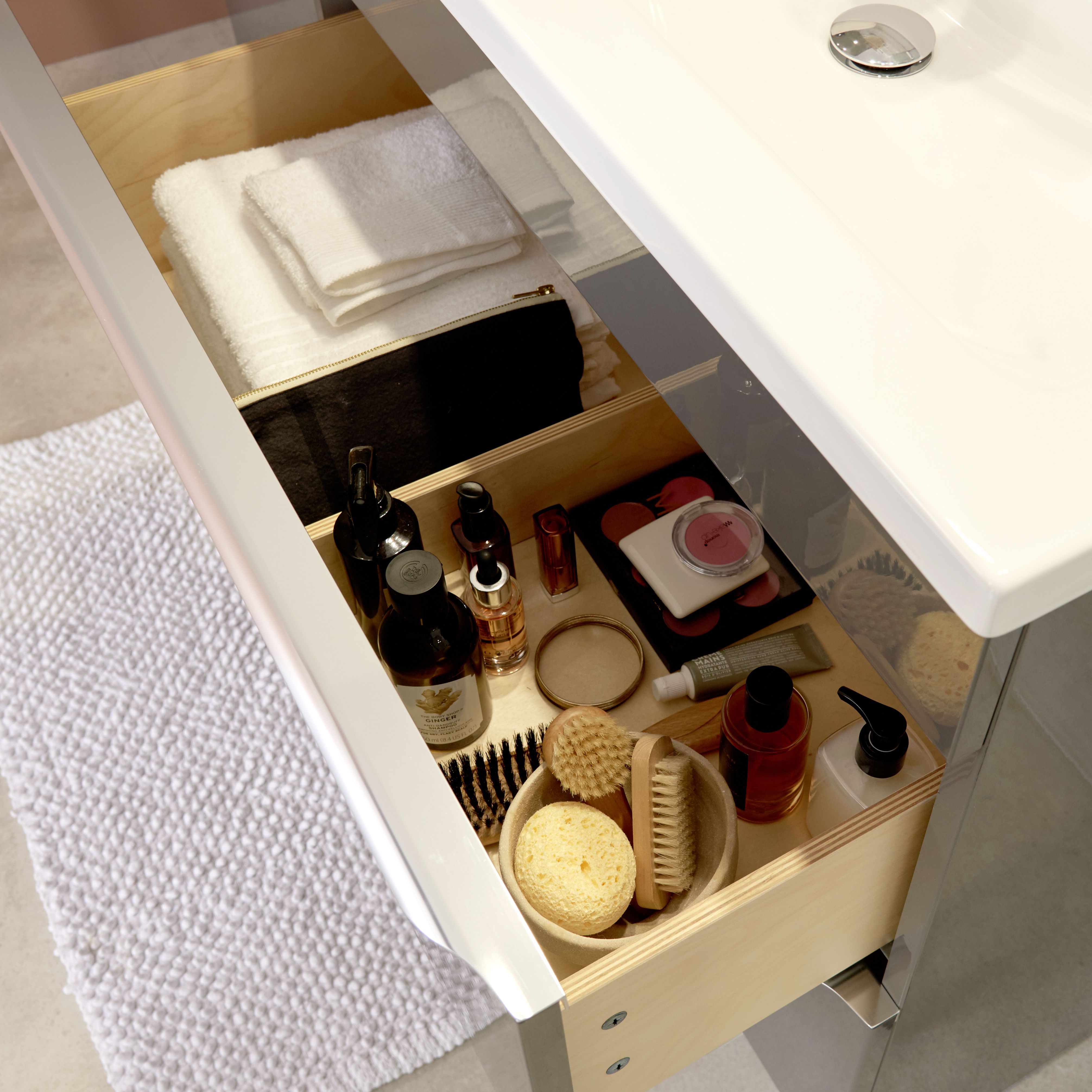 GoodHome Imandra Gloss Anthracite Bathroom Cabinet (H)82cm (W)80cm