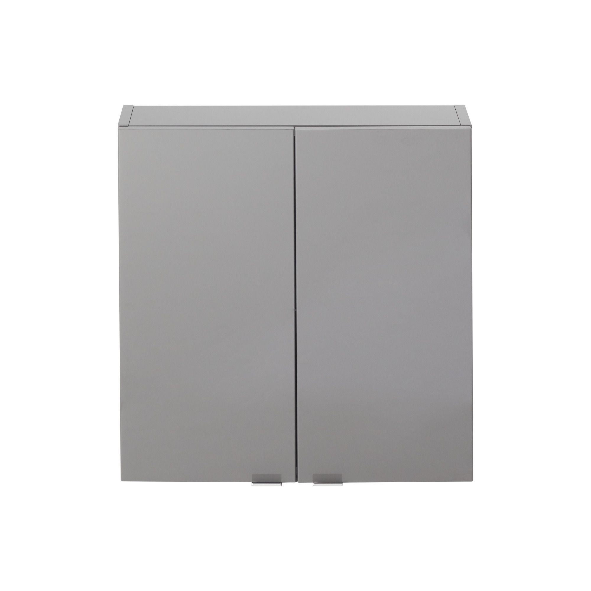 GoodHome Imandra Gloss Anthracite Double Bathroom Wall cabinet (H)60cm (W)6cm