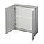 GoodHome Imandra Gloss Anthracite Double Bathroom Wall cabinet (H)60cm (W)6cm