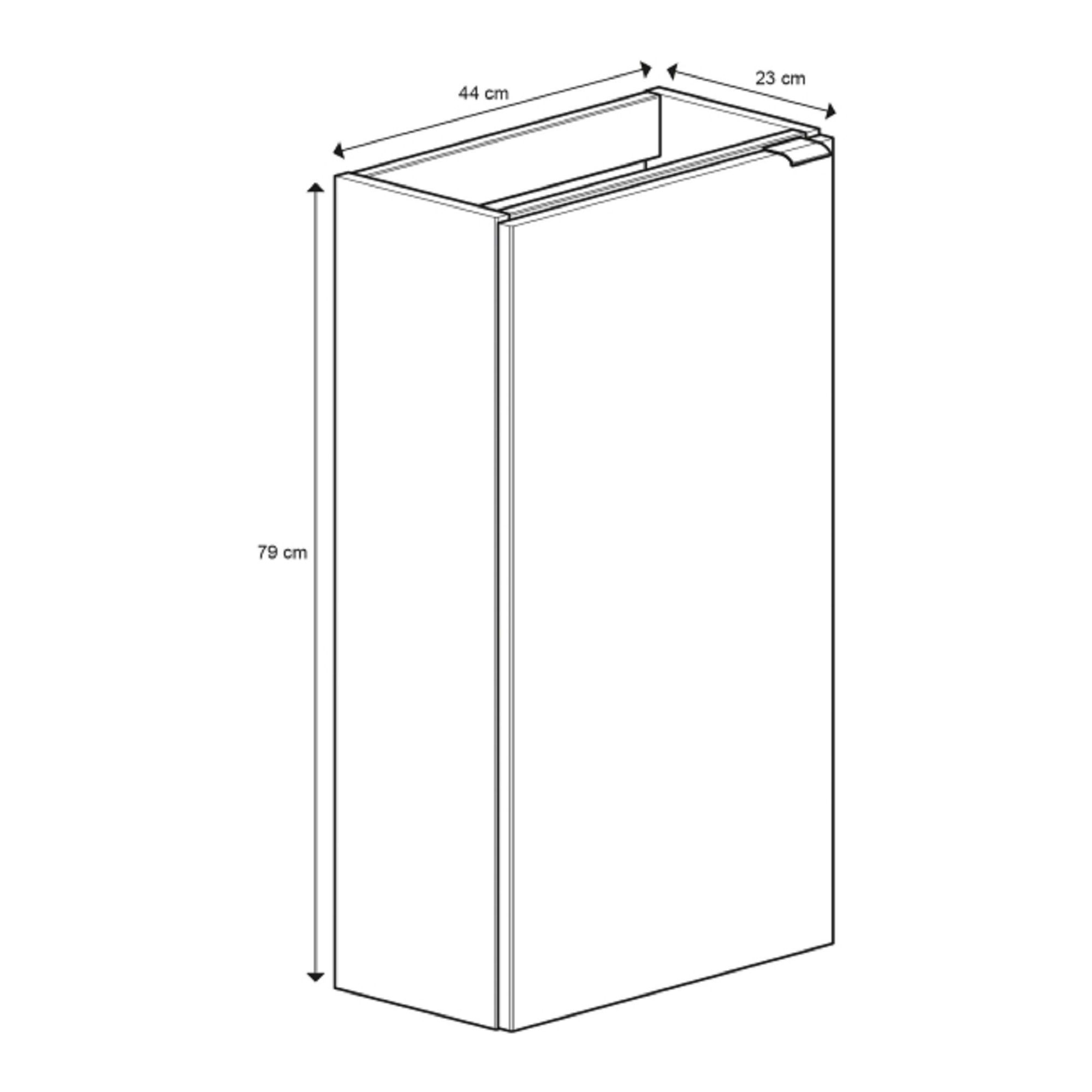 GoodHome Imandra Gloss Anthracite Single Freestanding Bathroom Cloakroom unit (H) 790mm (W) 43.6mm