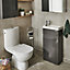 GoodHome Imandra Gloss Anthracite Single Freestanding Bathroom Cloakroom unit (W)440mm (H)790mm