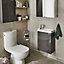 GoodHome Imandra Gloss Anthracite Single Wall-mounted Bathroom Cloakroom unit (W)440mm (H)550mm