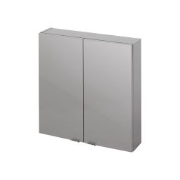 GoodHome Imandra Gloss Anthracite Wall-mounted Bathroom Cabinet (W)600mm (H)600mm