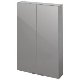GoodHome Imandra Gloss Anthracite Wall-mounted Bathroom Cabinet (W)600mm (H)900mm