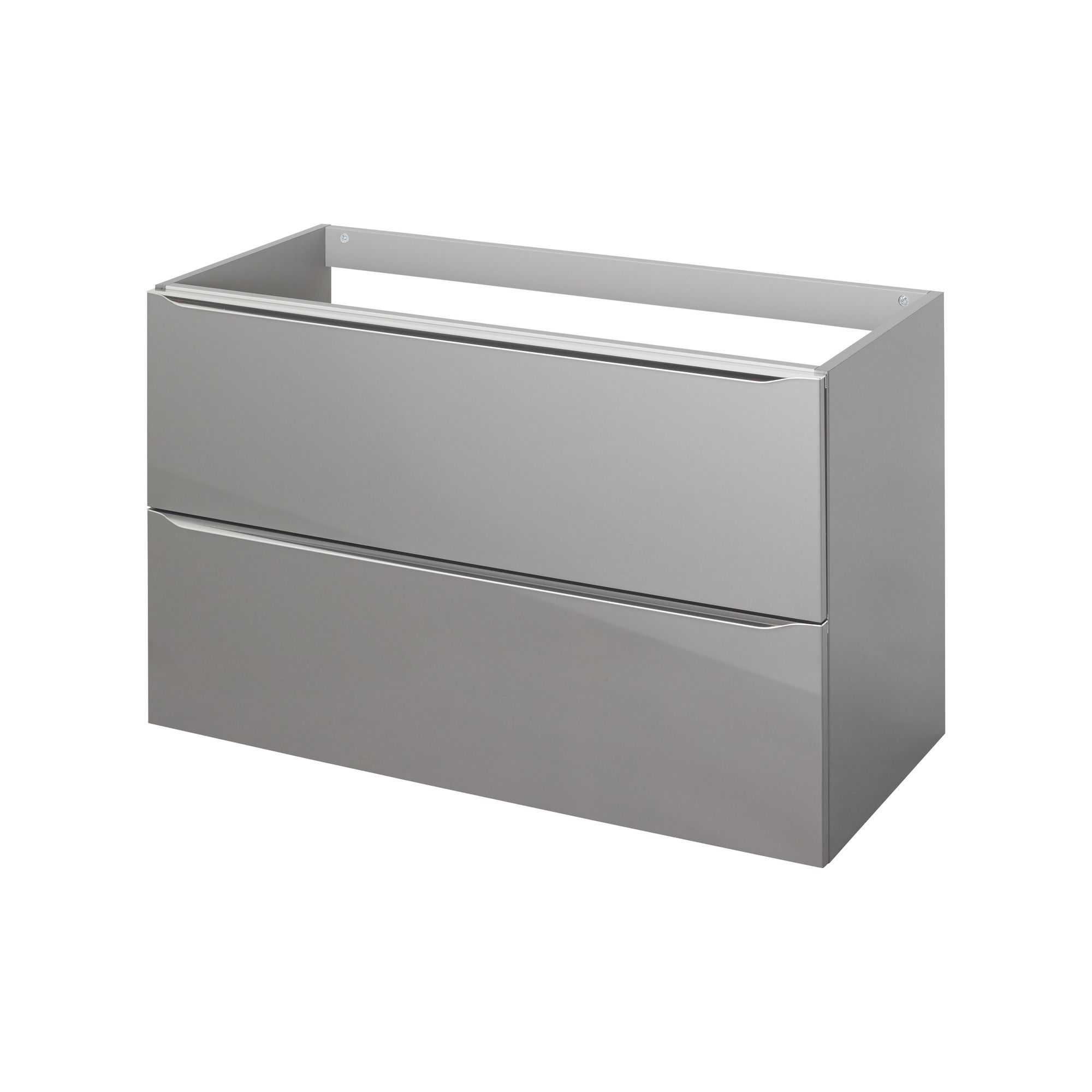 GoodHome Imandra Gloss Anthracite Wall-mounted Bathroom Vanity unit (H)60cm (W)100cm