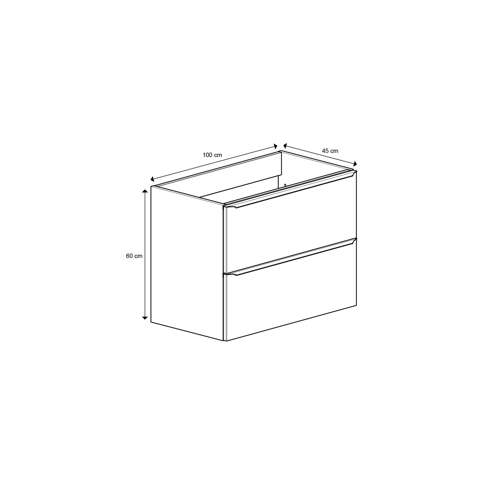 GoodHome Imandra Gloss Anthracite Wall-mounted Bathroom Vanity unit (H)60cm (W)100cm