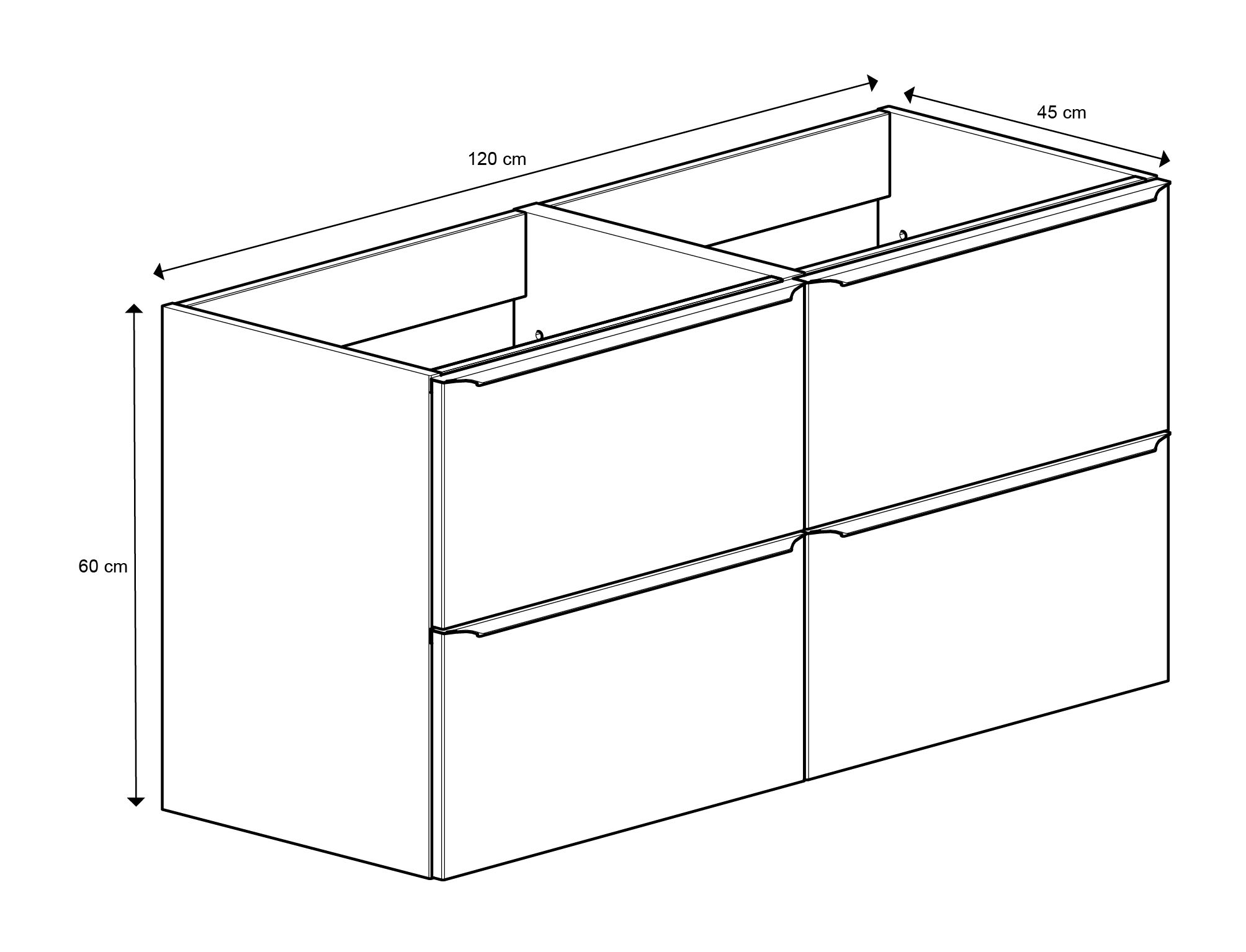 GoodHome Imandra Gloss Anthracite Wall-mounted Bathroom Vanity unit (H)60cm (W)120cm