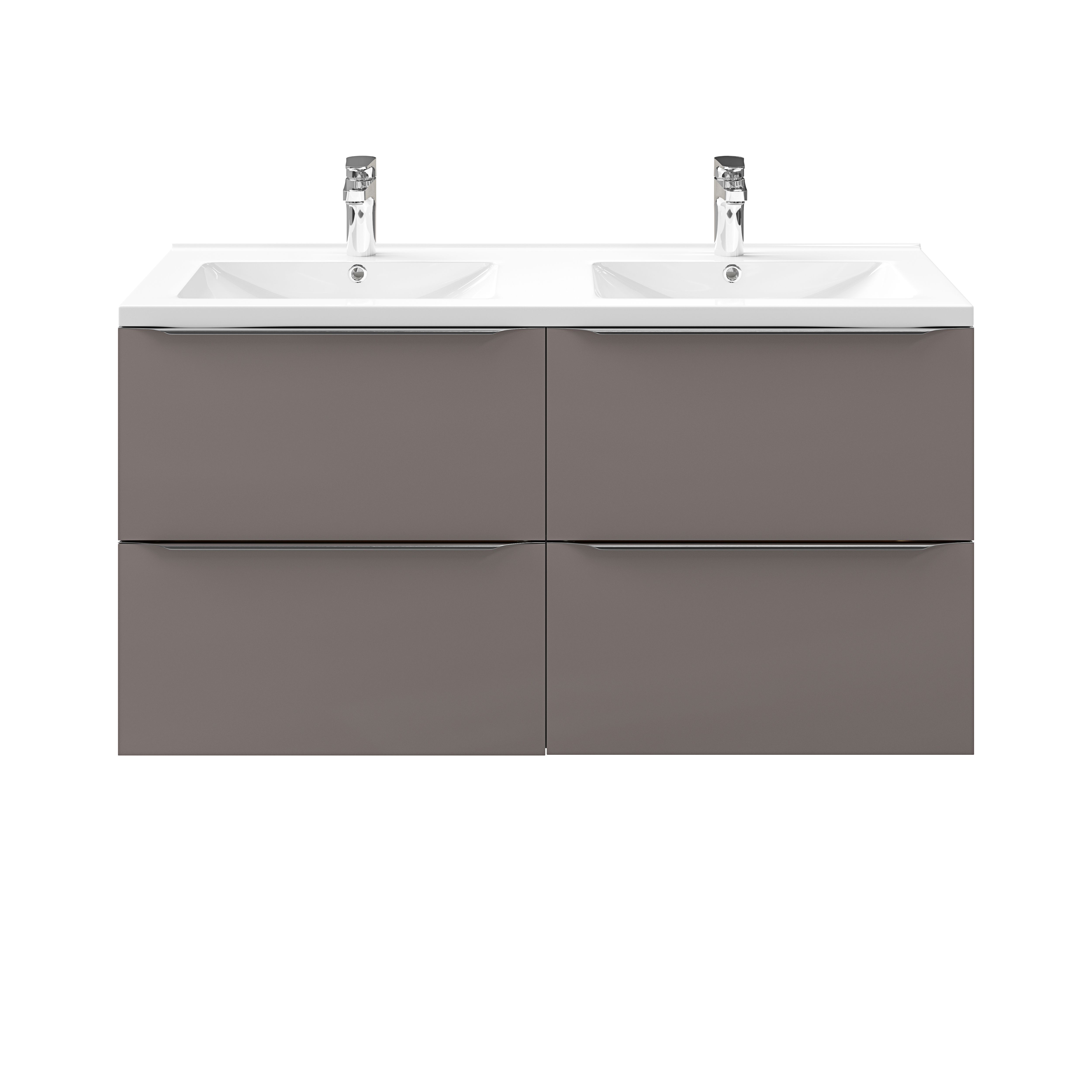 GoodHome Imandra Gloss Anthracite Wall-mounted Bathroom Vanity unit (H)60cm (W)120cm