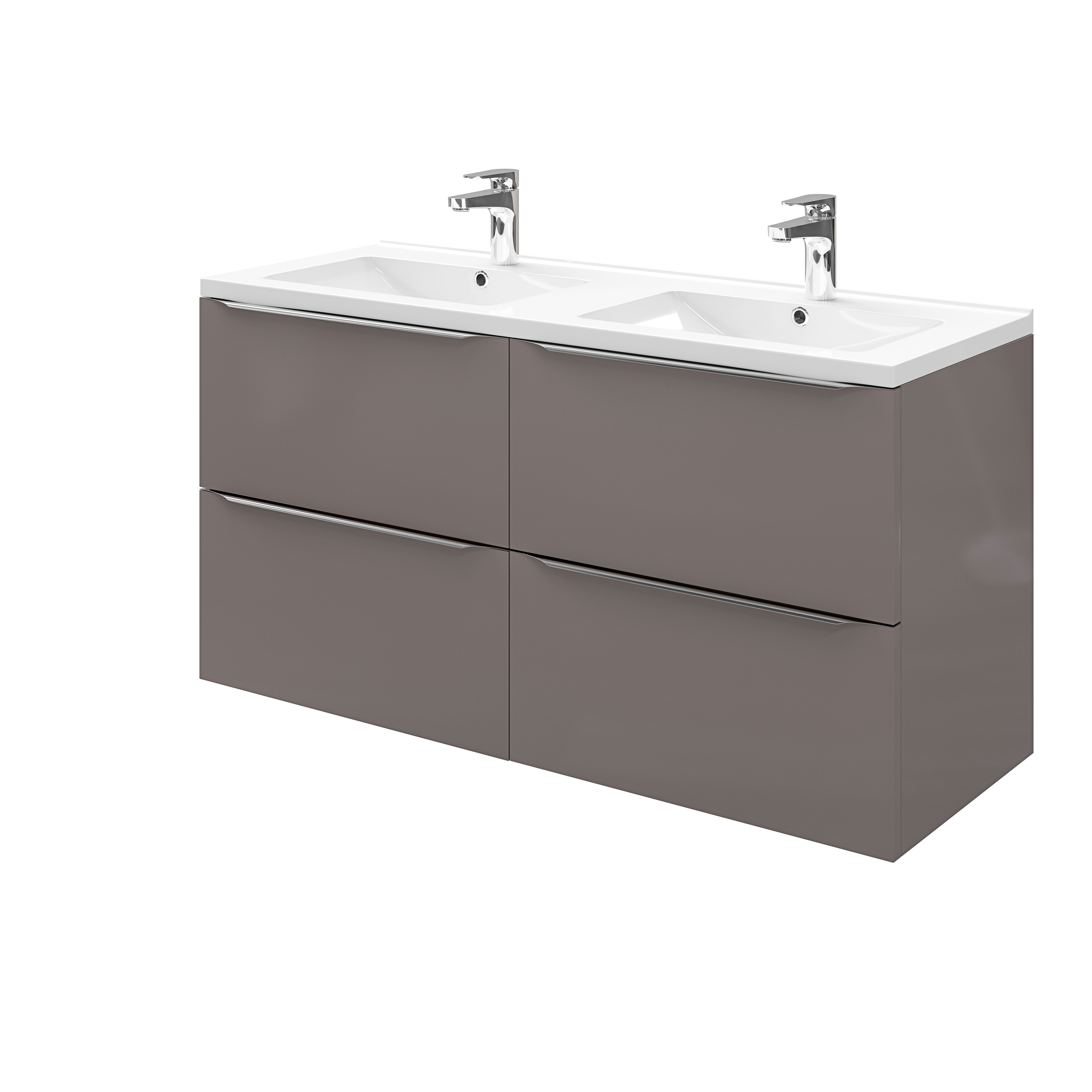 GoodHome Imandra Gloss Anthracite Wall-mounted Bathroom Vanity unit (H)60cm (W)120cm