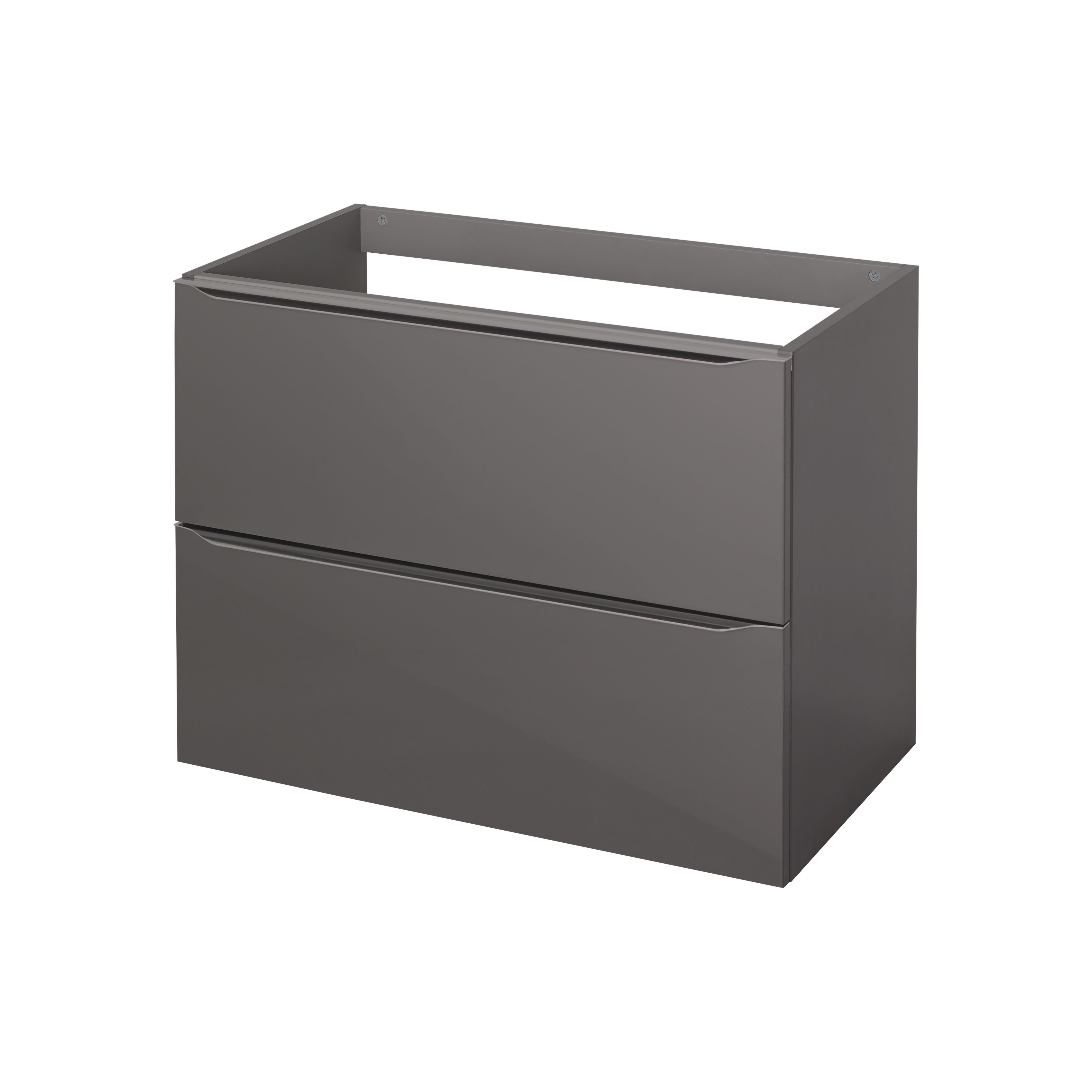 GoodHome Imandra Gloss Anthracite Wall-mounted Bathroom Vanity unit (H)60cm (W)80cm