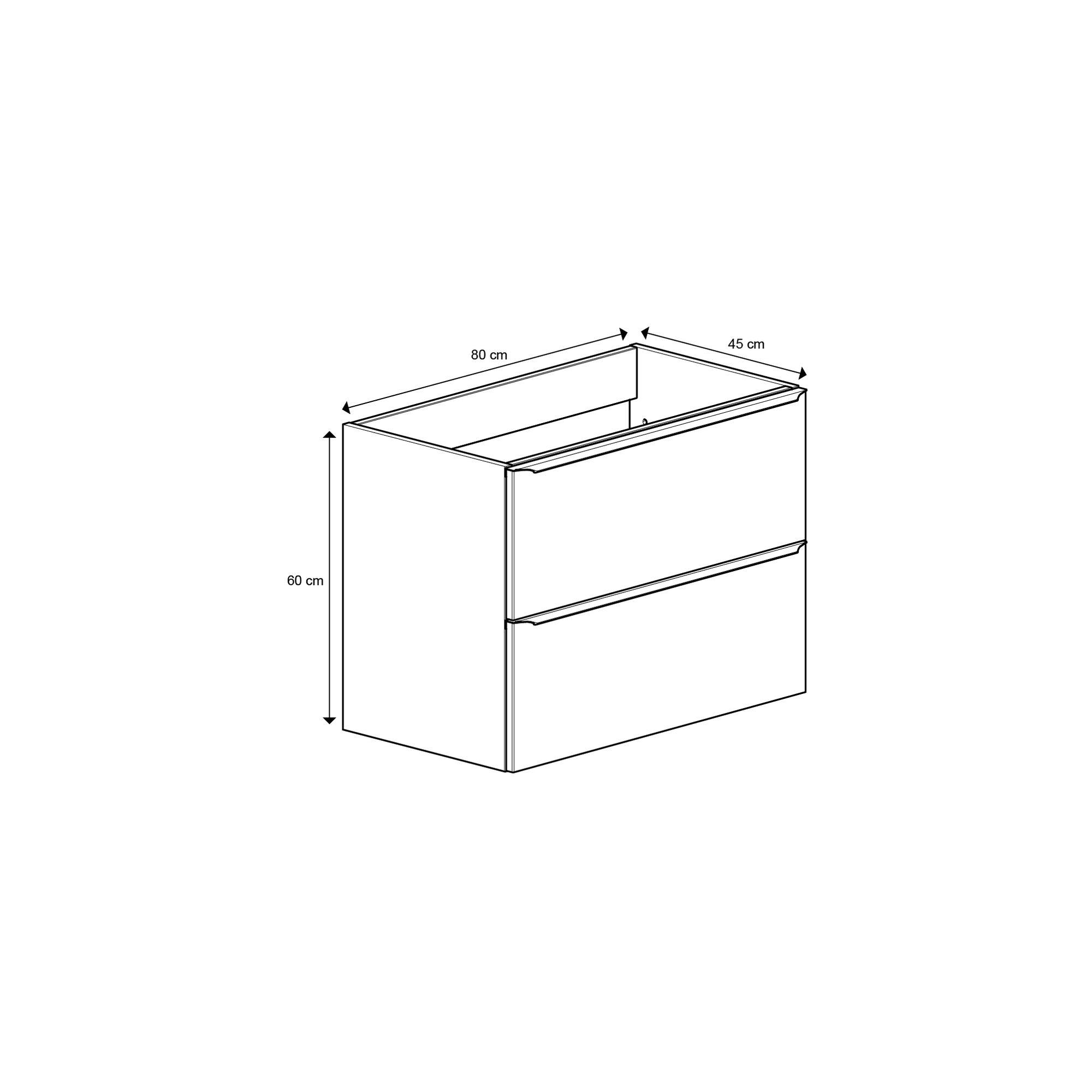 GoodHome Imandra Gloss Anthracite Wall-mounted Bathroom Vanity unit (H)60cm (W)80cm