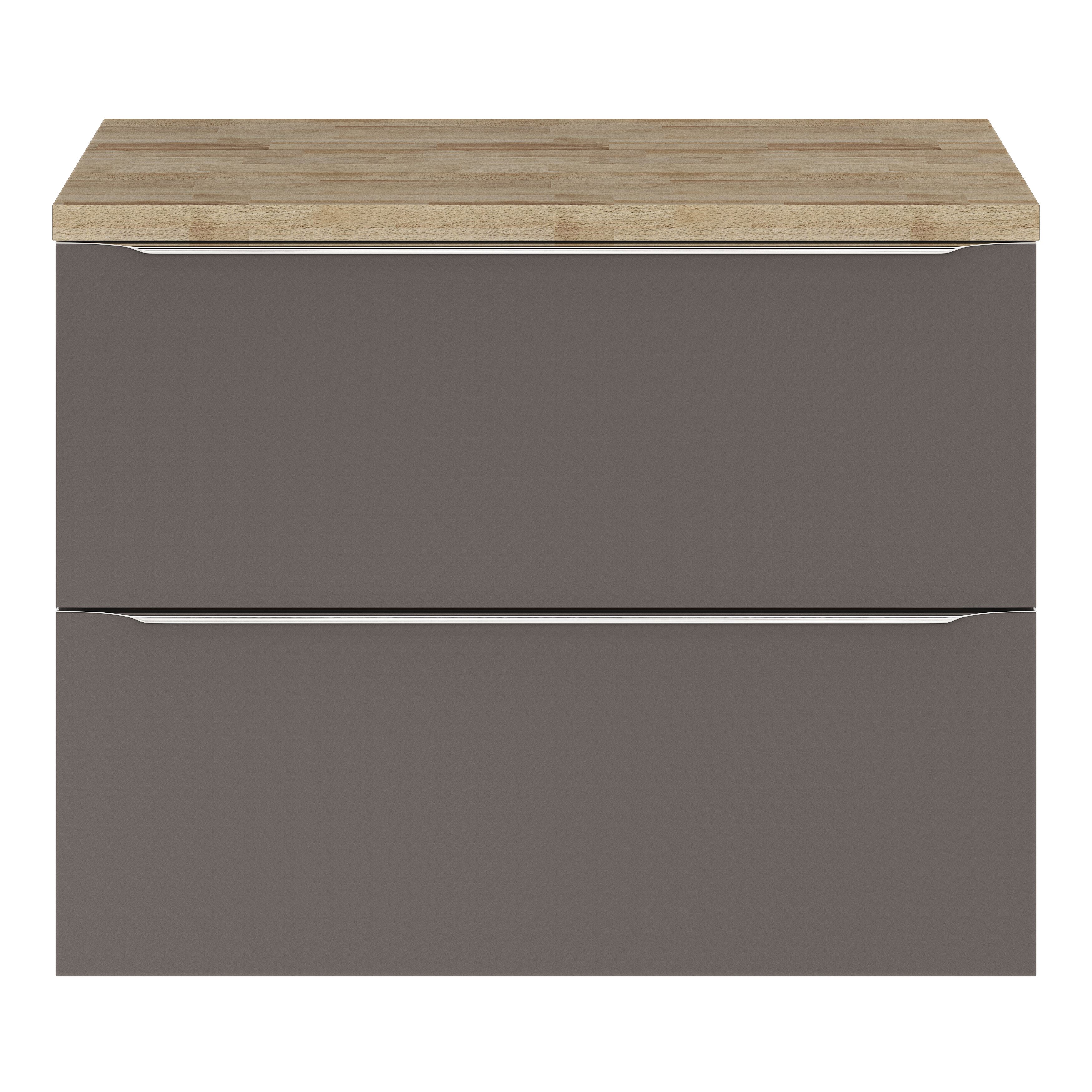 GoodHome Imandra Gloss Anthracite Wall-mounted Bathroom Vanity unit (H)60cm (W)80cm