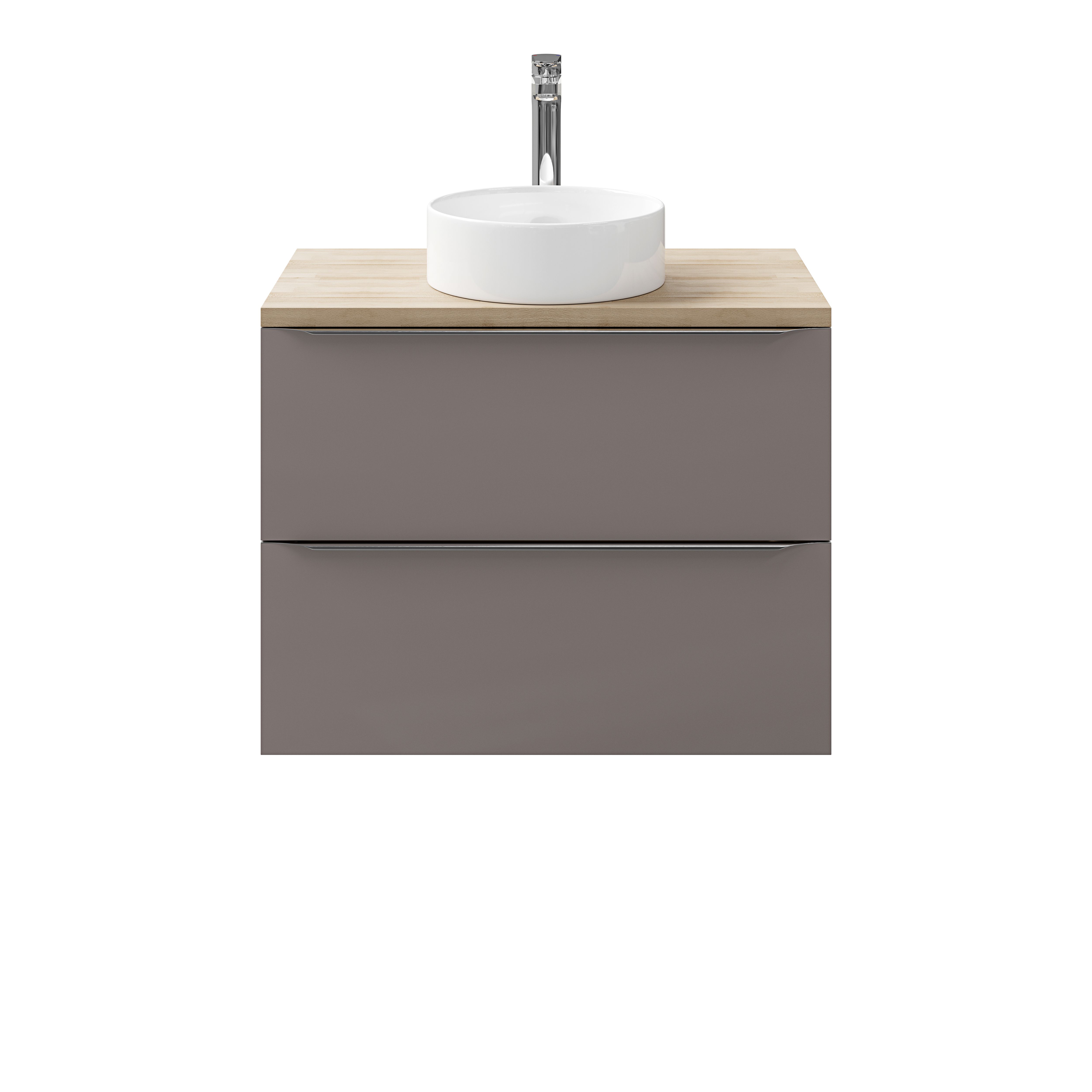 GoodHome Imandra Gloss Anthracite Wall-mounted Bathroom Vanity unit (H)60cm (W)80cm