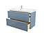 GoodHome Imandra Gloss Blue Wall-mounted Vanity & basin Vanity & basin cabinet (W)1000mm (H)600mm