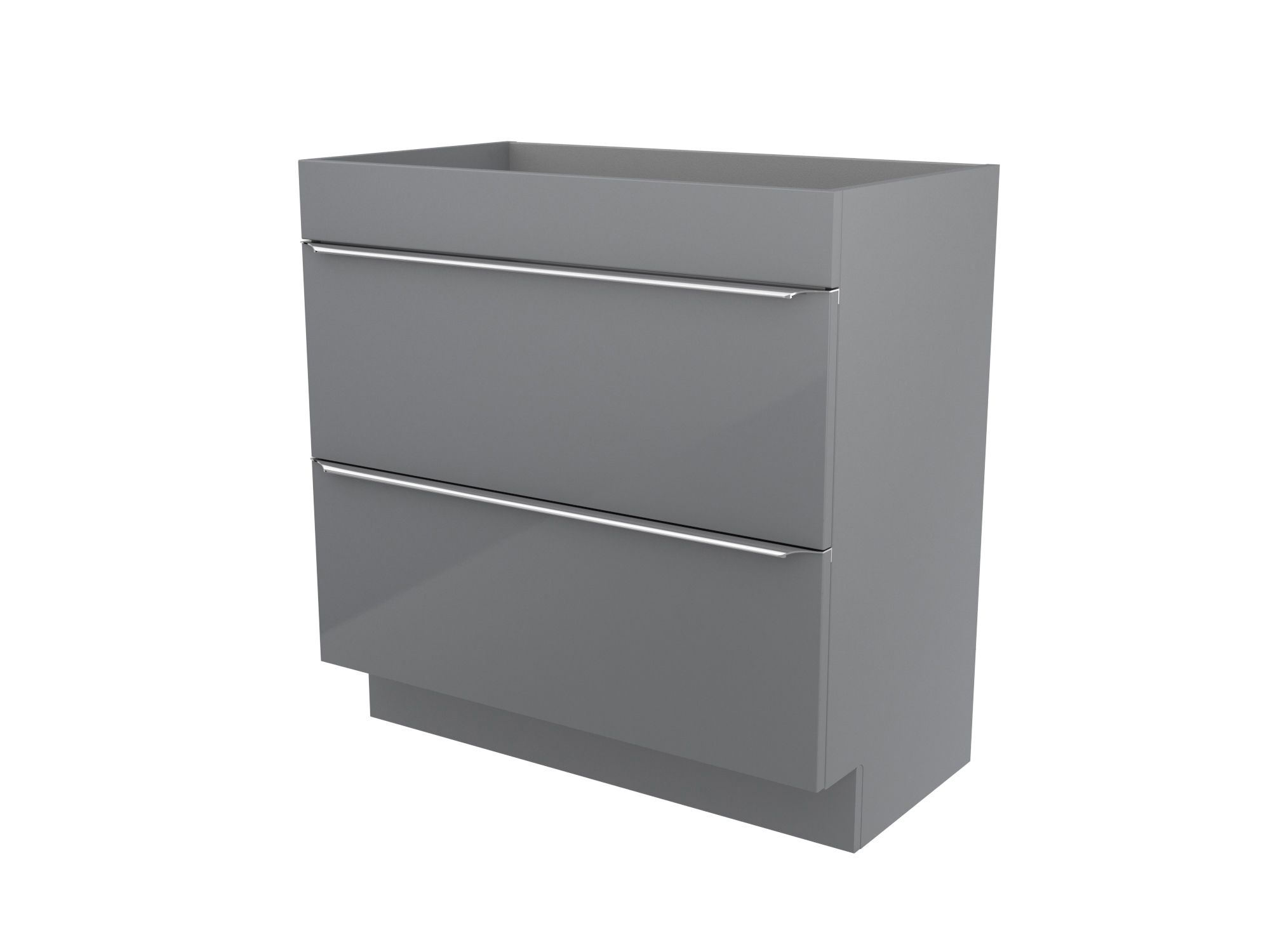 GoodHome Imandra Gloss Grey Bathroom Cabinet (H)82cm (W)80cm