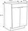 GoodHome Imandra Gloss Grey Double Bathroom Cabinet (H)82cm (W)60cm