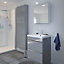 GoodHome Imandra Gloss Grey Double Bathroom Wall cabinet (H)60cm (W)60cm