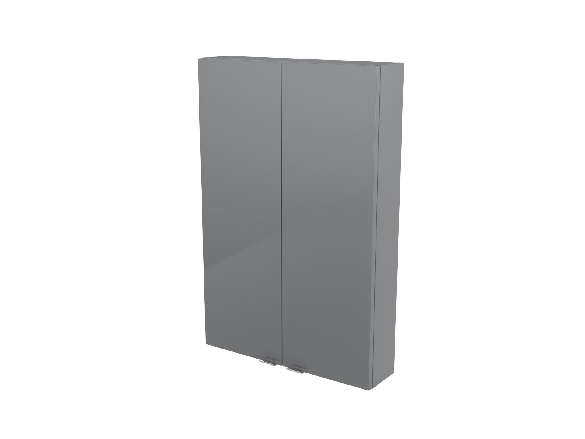 GoodHome Imandra Gloss Grey Double Bathroom Wall cabinet (H)90cm (W)60cm