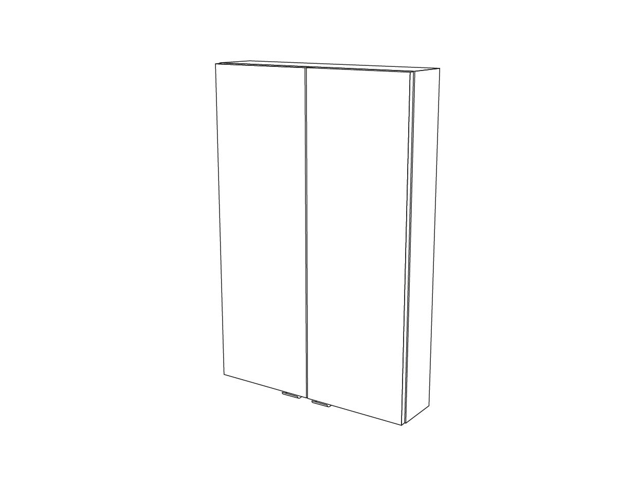 GoodHome Imandra Gloss Grey Double Bathroom Wall cabinet (H)90cm (W)60cm