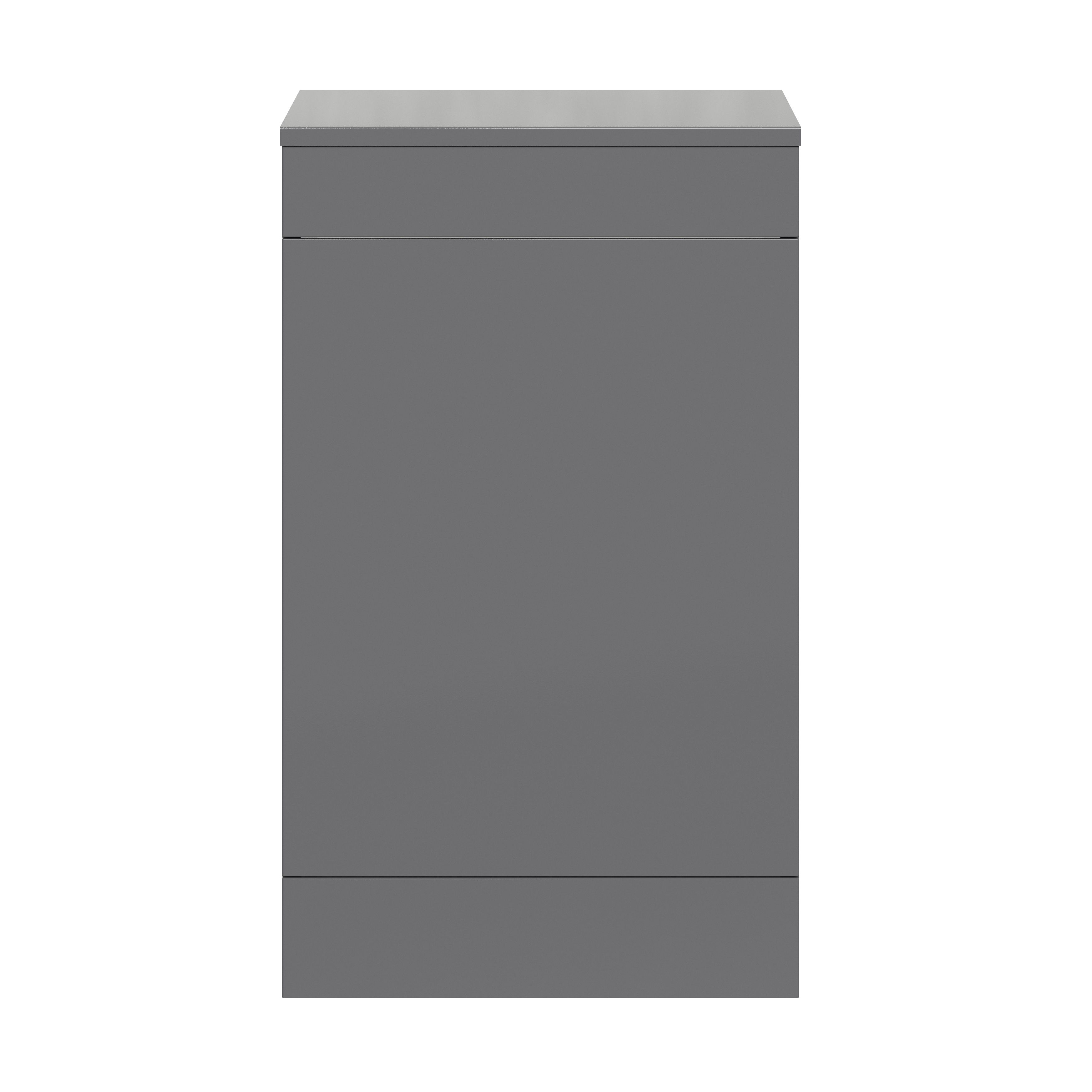 GoodHome Imandra Gloss Grey Freestanding Toilet Cabinet (W)500mm (H)840mm