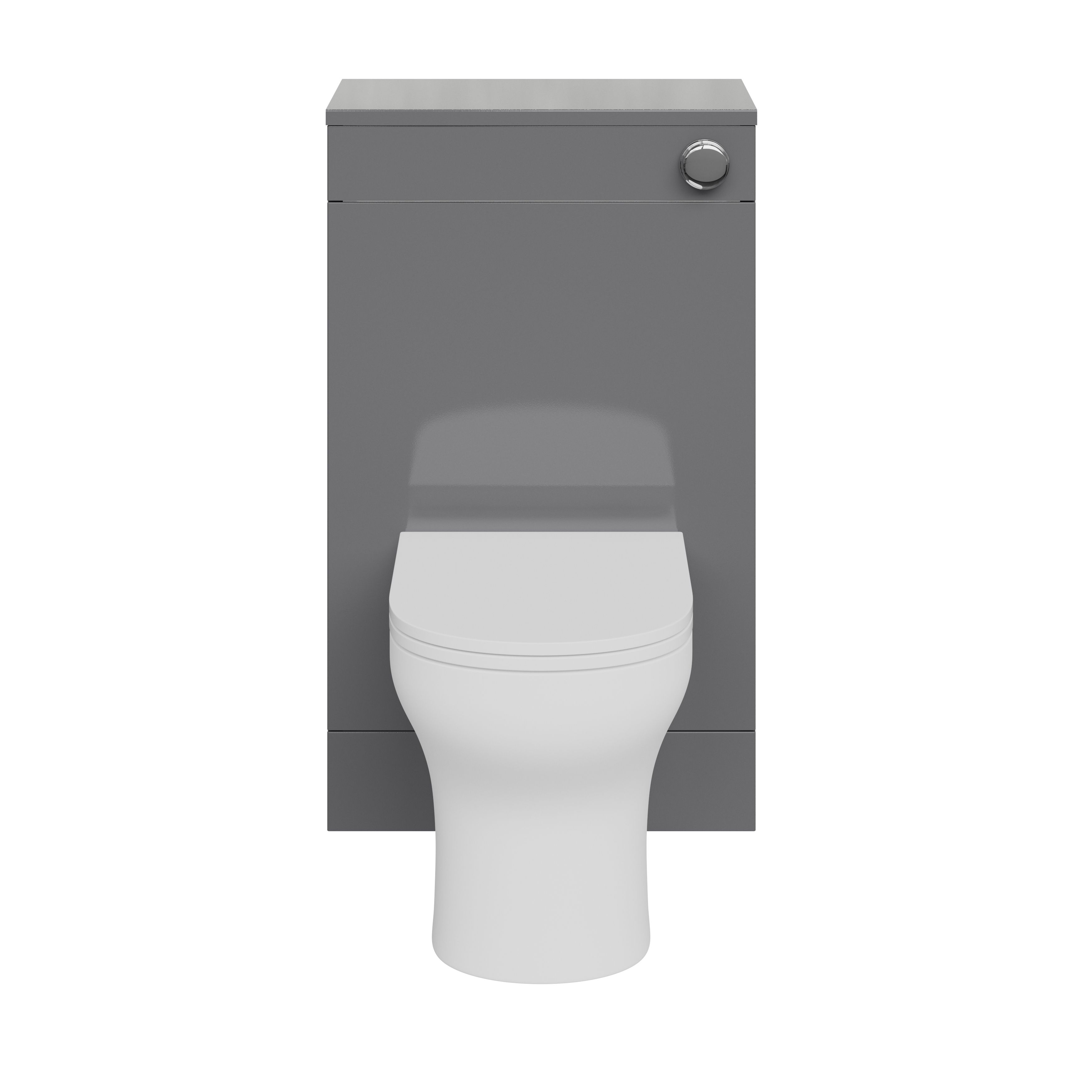 GoodHome Imandra Gloss Grey Freestanding Toilet Cabinet (W)500mm (H)840mm